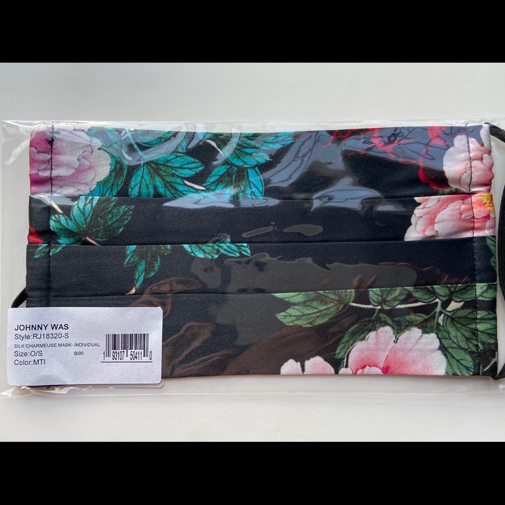 JOHNNY WAS Silk Charmeuse Face Mask : Floral NIP